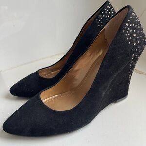 BGBGeneration Black Suede Wedge Heels size 9.5